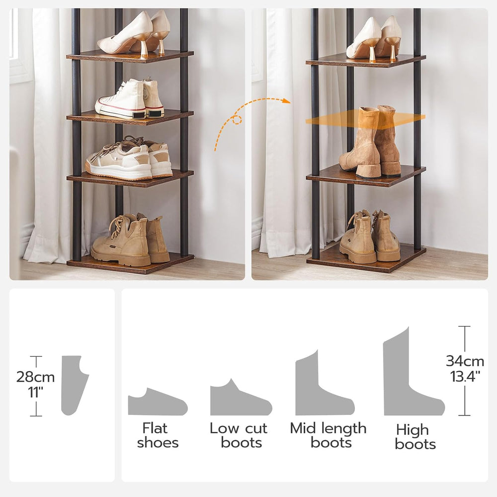 HOOBRO Vertical Shoe Rack, 8-Tier Narrow Shoe Shelf, Shoe Storage Organizer f...