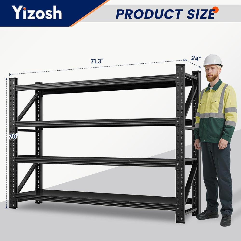 Yizosh 71" W Garage Shelving,5000LBS Heavy Duty Shelf,Adjustable Utility...