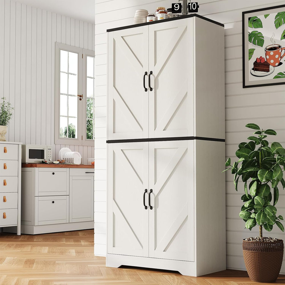 IDEALHOUSE 70" Kitchen Pantry Storage Cabinet with 3 Adjustable Shelves