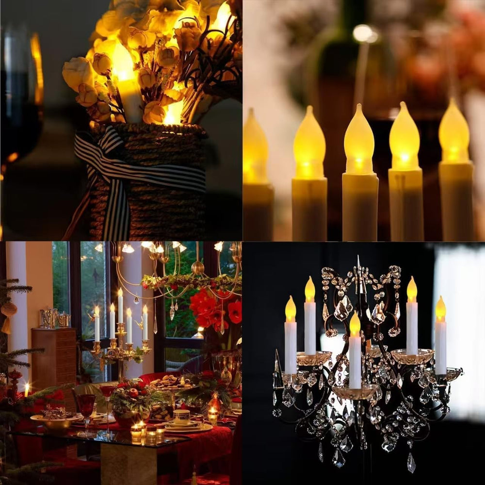 60 Pcs Flameless LED Taper Candles, Battery Operated Flickering Candles with ...