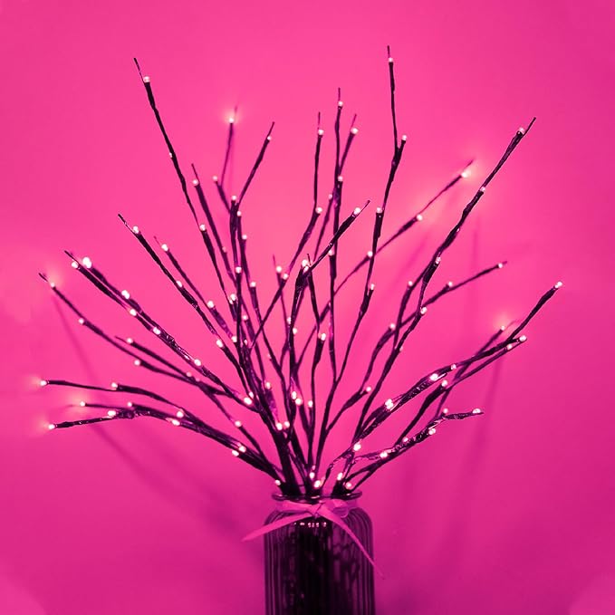 MENCH Branch Lights,6 Pcs Twig Light USB&Battery Powered 8 Flashing Modes...
