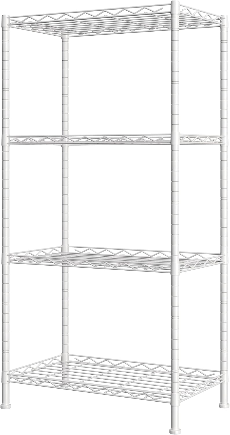 HOMEFORT 4-Shelving Unit, Adjustable Wire Shelving, Metal Wire Shelf Rack Org...