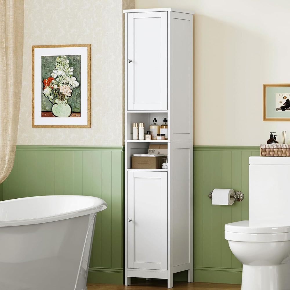 TEENFON 67" Tall Bathroom Cabinet with Adjustable Shelves and Doors, Nar...