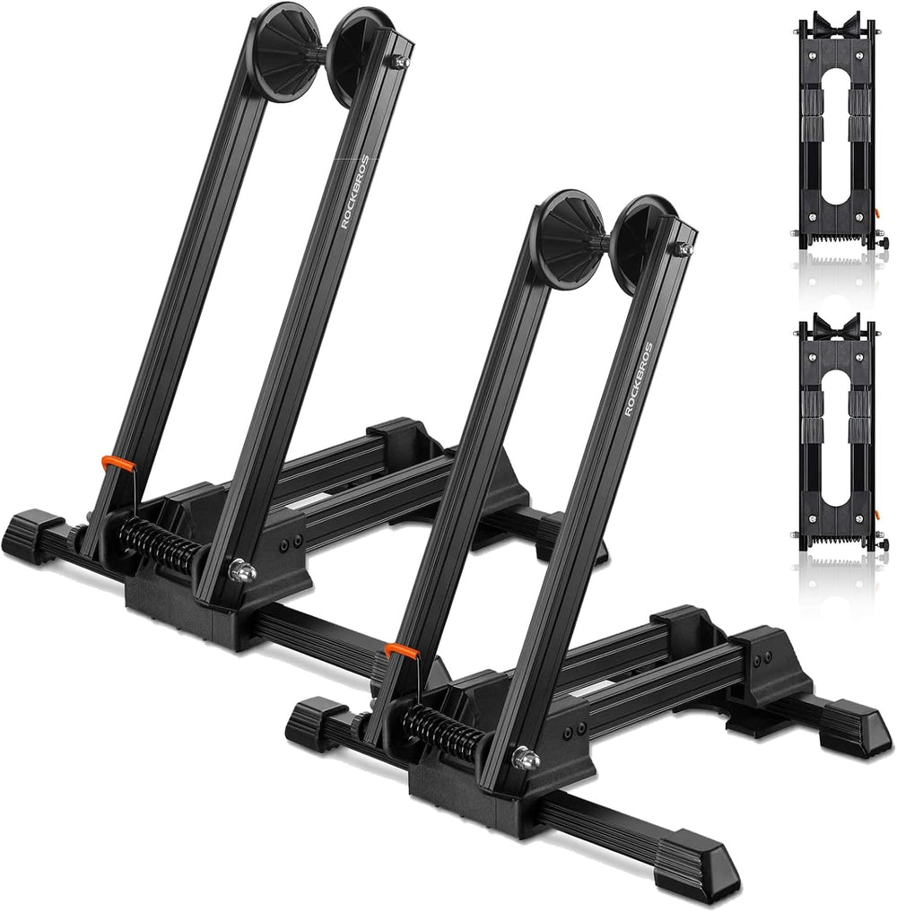 ROCKBROS 2 Pack Foldable Bike Stand-Portable Floor Rack Fits 20”-29” Wheels