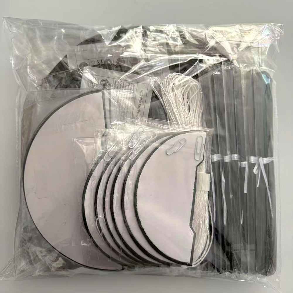 WOLHOWLTD Black Paper Decoration Set - 34 Pcs Paper Lanterns, Pompoms, Honeyc...