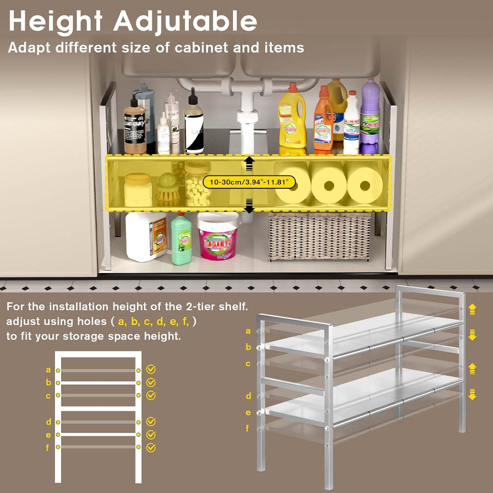 Under Sink Organizers and Storage,Expandable under cabinet organizer Shelf