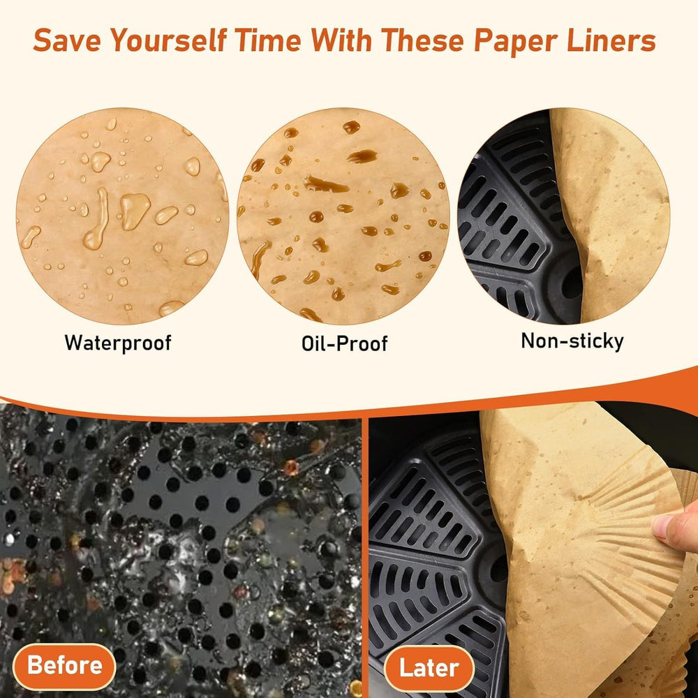 Air Fryer Liners Disposable, Rectangular Airfryer Paper Liners for Ninja 2-Ba...