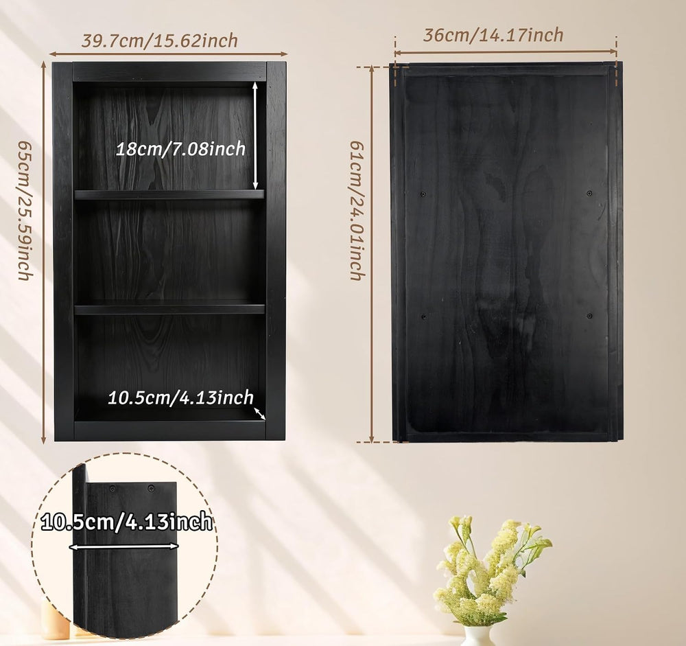 Shower Niche,14''x24'' Wood Recessed Wall Niche Medicine Cabi...