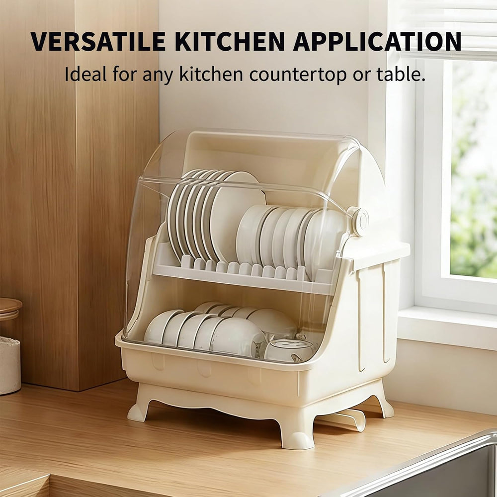 Pilipane Dish Drying Rack, Bottle Dryer Holder with Cover Lid and Removable D...