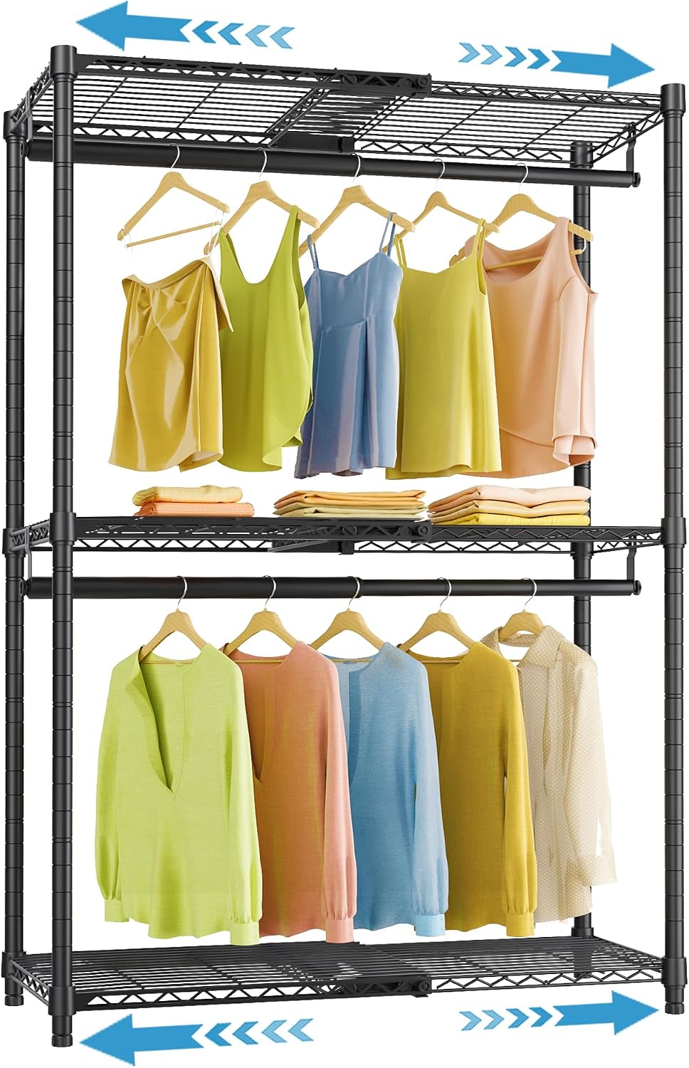 VIPEK X1 Expandable Clothes Rack Heavy Duty Adjustable Closet System Black