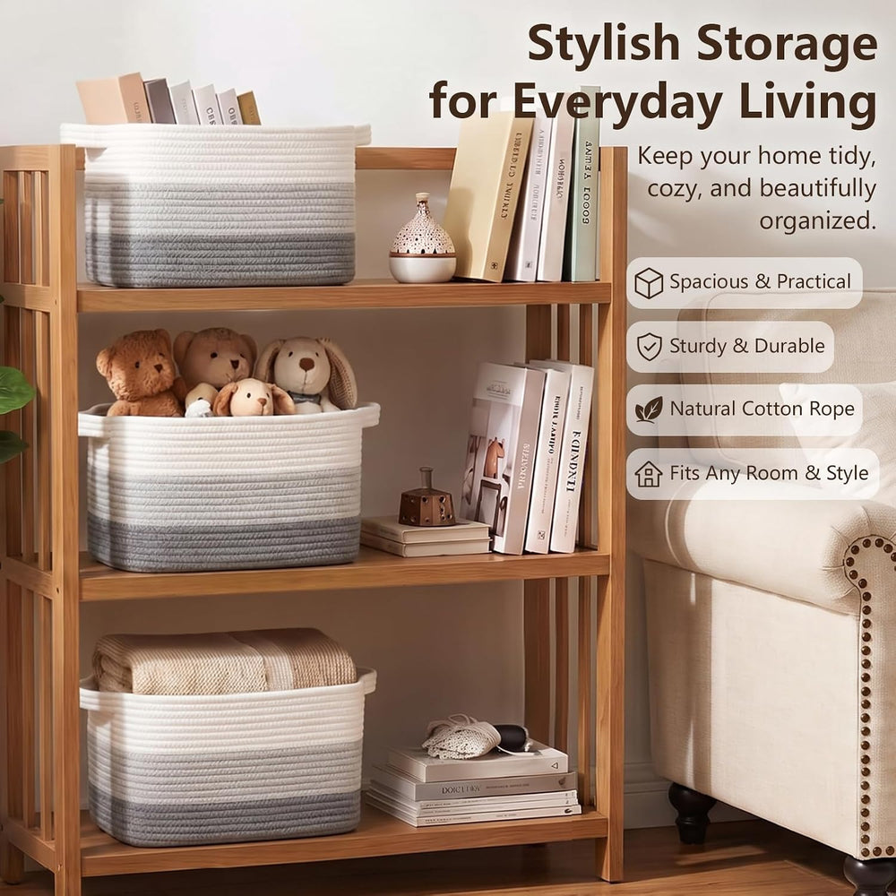 OIASKET Storage Basket for Organizing 3 Pack, Woven Baskets for Storage