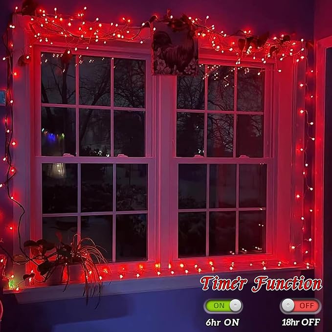 YEGUO 165ft 500 LED Halloween Lights Outdoor Waterproof, Red String Lights In...