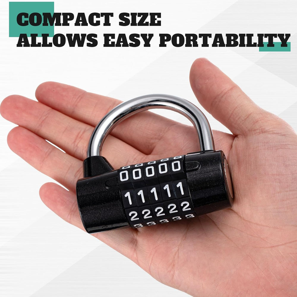 Shimeyao 8 Pcs 5 Combination Lock Metal 5 Digit Lock Heavy Duty Word Gym Lock...
