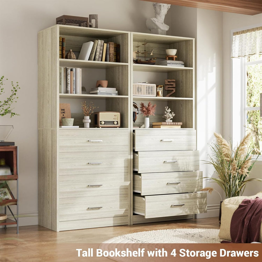 Aheaplus Closet Drawers Organizer System, 3.54FT Wood Closet System with 4 Dr...