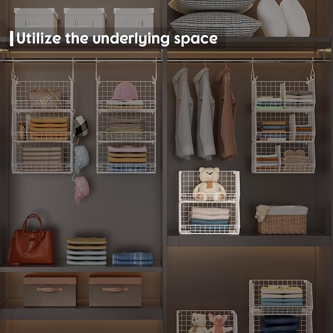 5 Tier Extra Large Closet Hanging Shelves