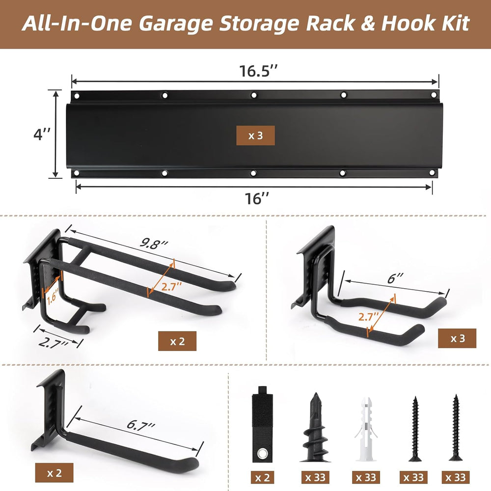 49.5" Garage Tool Organizer Wall Mount, 500 LBS Garden Tool Organizer