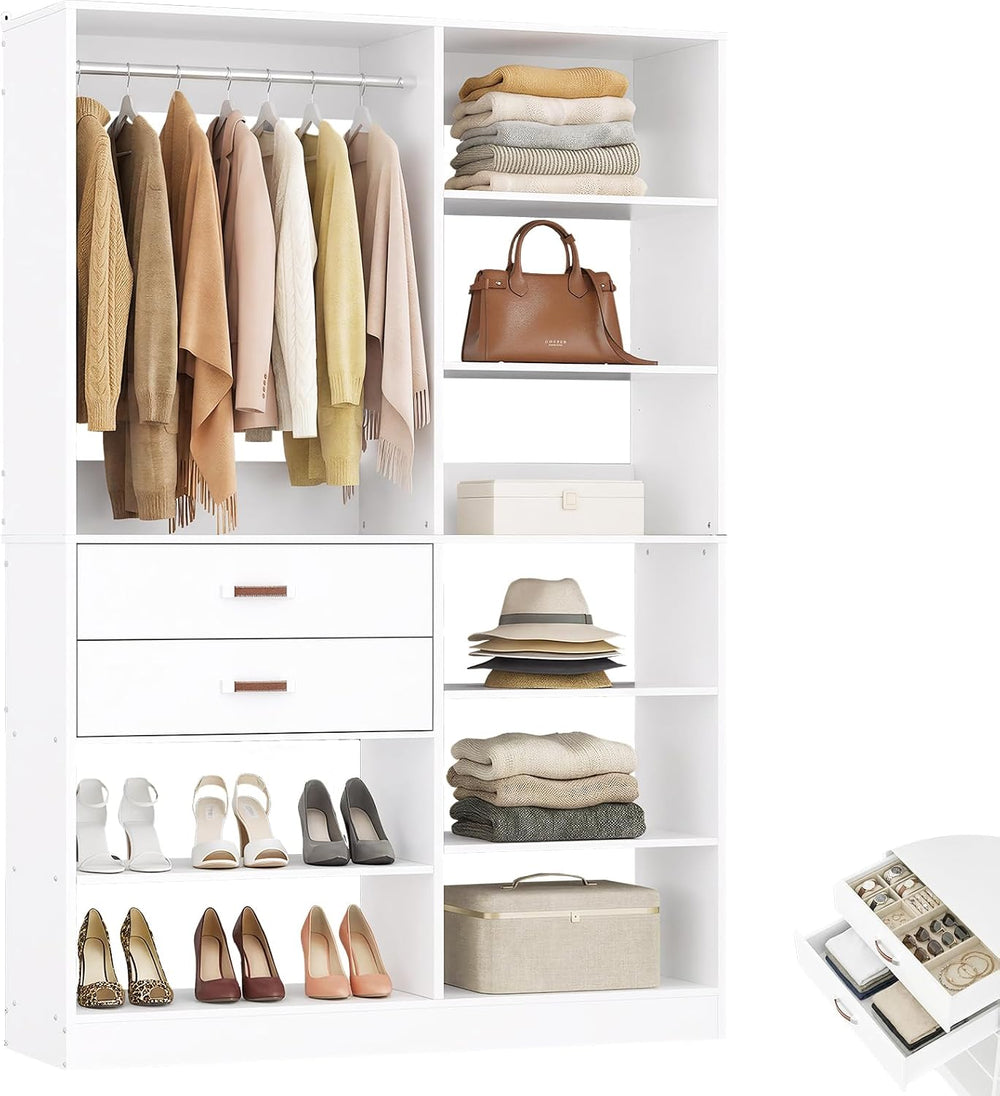 40'' Freestanding Closet System with 13 Storage, 3.3FT Stand-Alone Wa...
