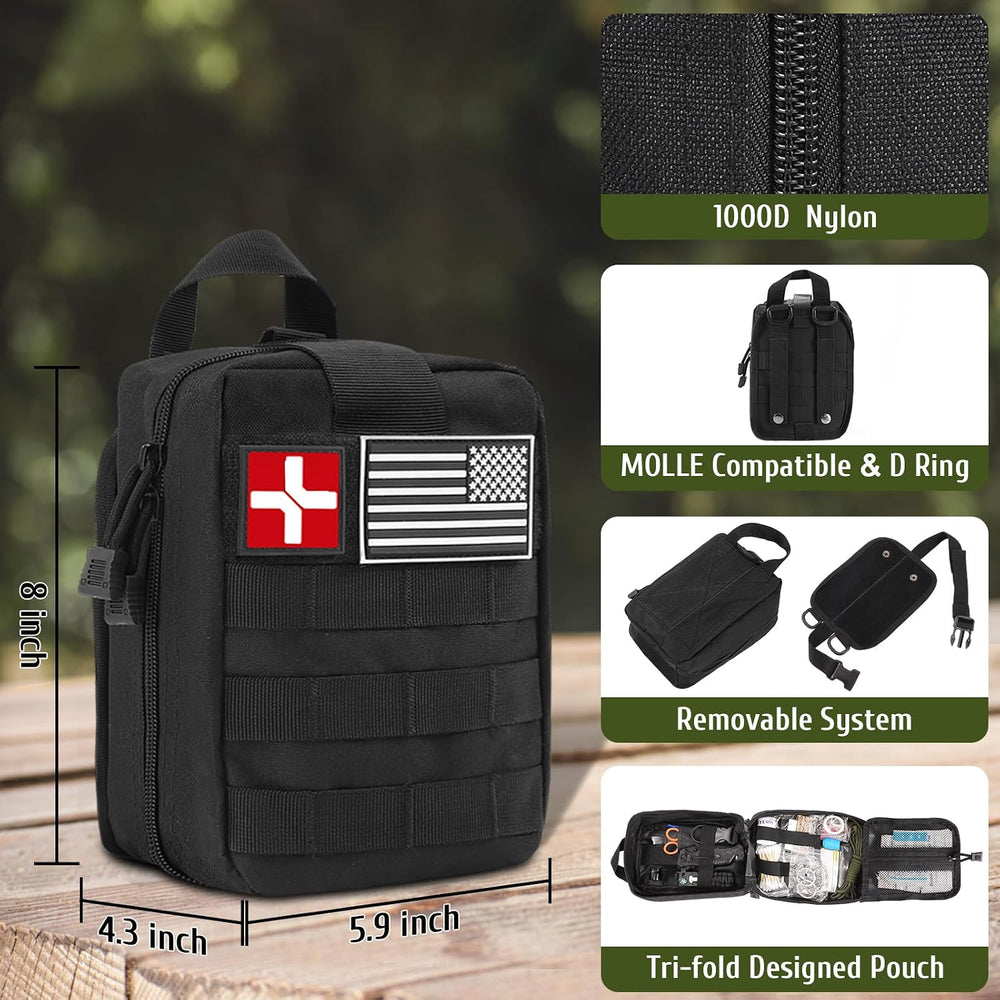 ABPIR 170 PCS Survival Kits, Survival First Aid Kit with Essential Survival G...