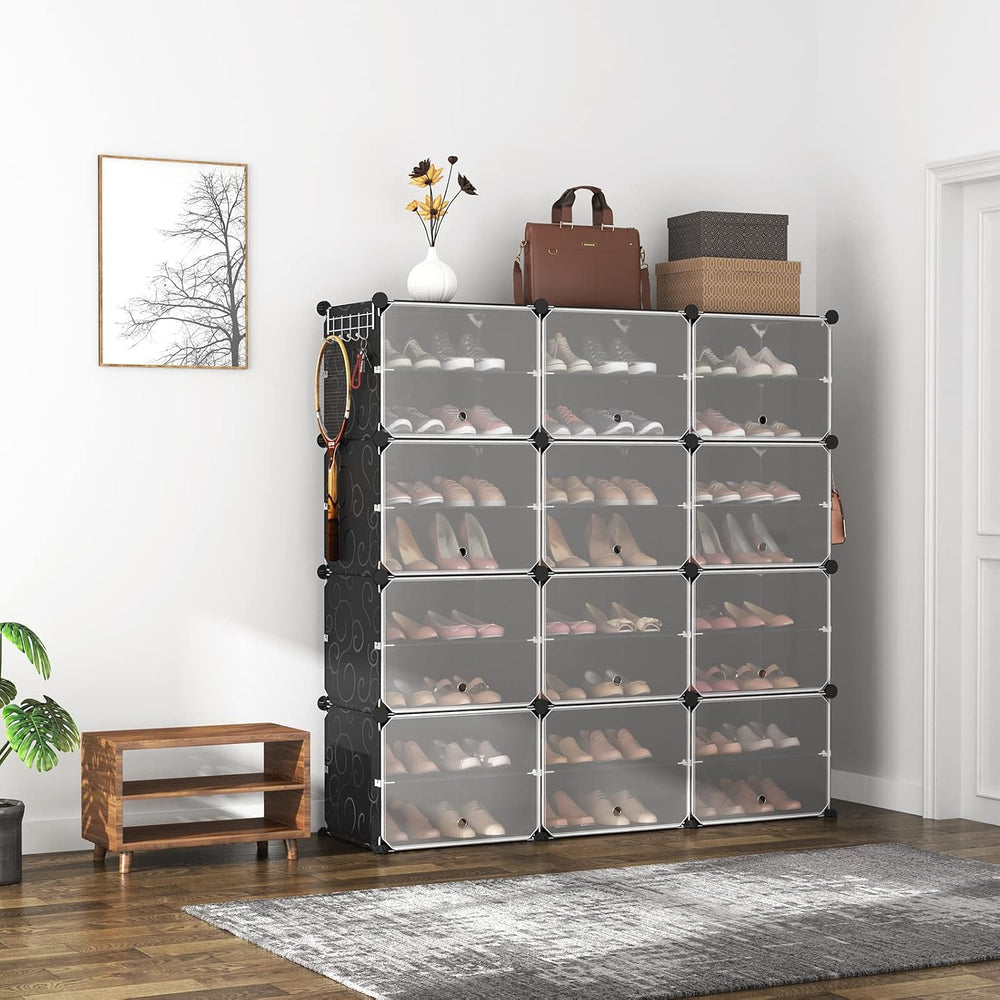 ROJASOP Portable 8-Tier Shoe Cabinet - 48-Pair Shoe Organizer with Expandable...