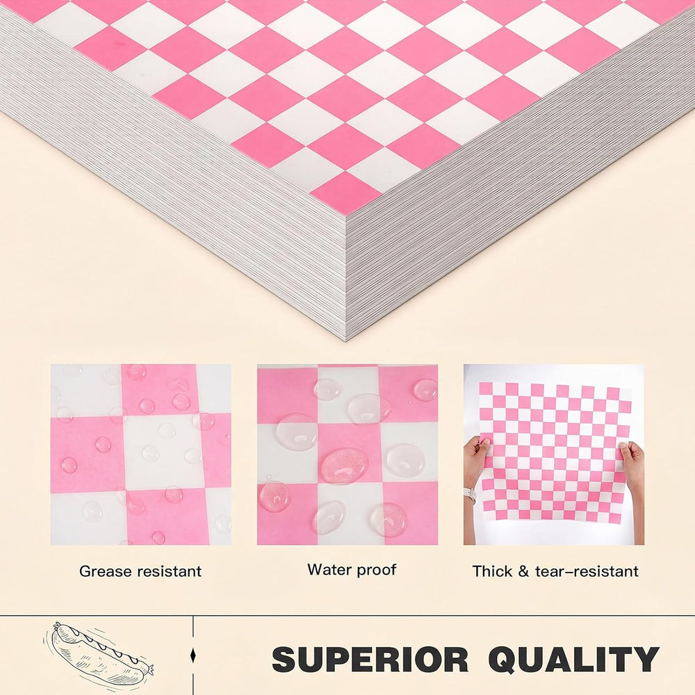 Colarr Waxed Paper Sheets Bulk 15 x 15 Inch, Pink, 1000 Pcs