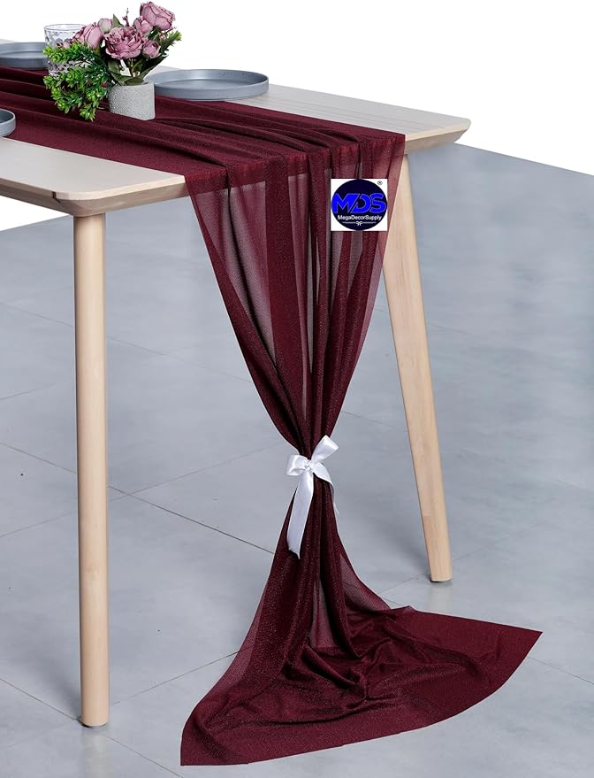 MDS Halloween Chiffon Table Runner - 5 Pack, 29 x 170 Inches, 14ft Each - She...