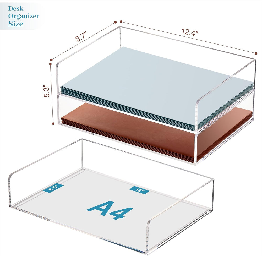 Paper Tray Organizer Clear Acrylic Desk Organizers and AccessoriesOffice Supp...