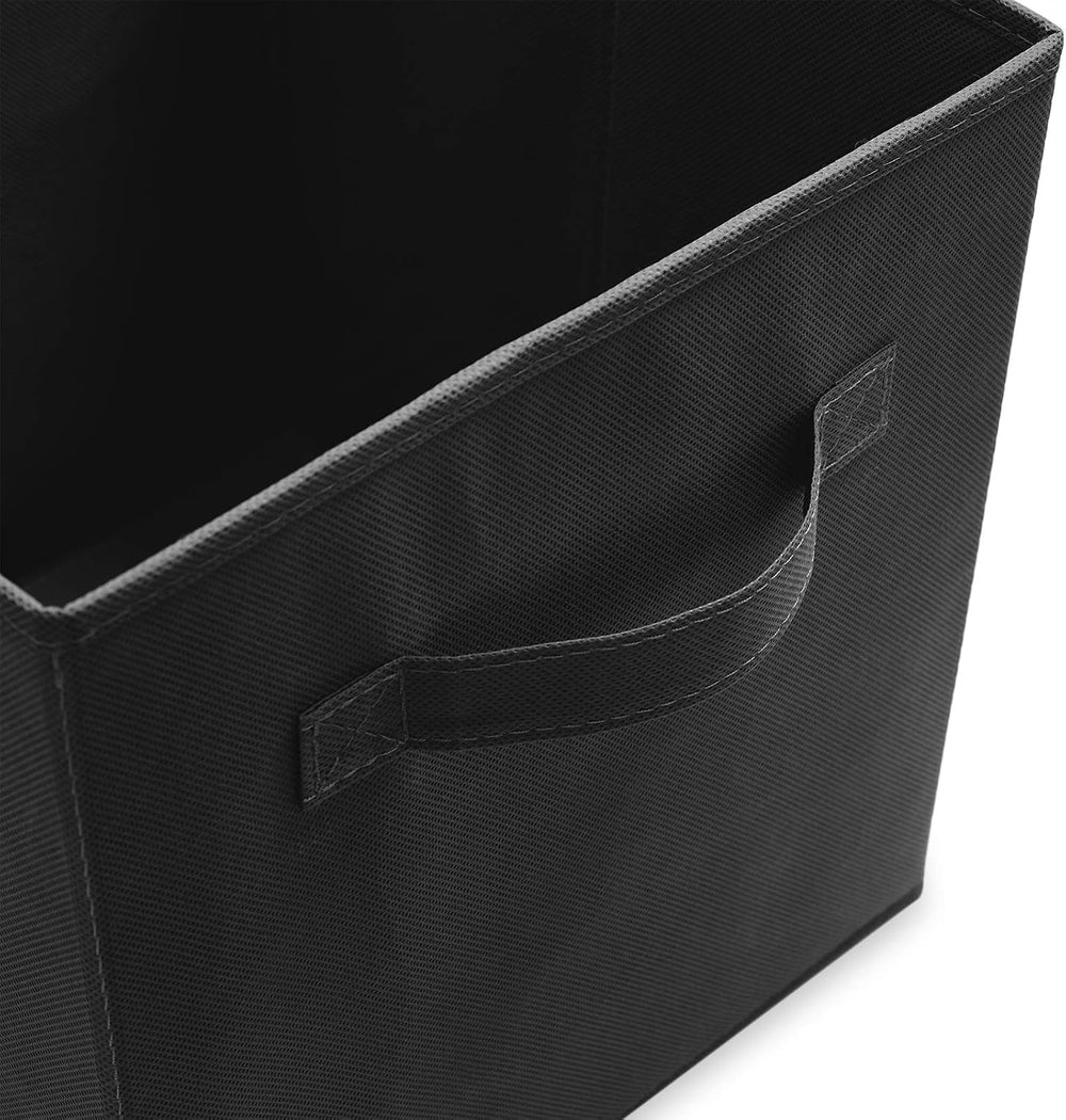 Casafield Set of 12 Collapsible Fabric Cube Storage Bins, Black - 11" Fo...