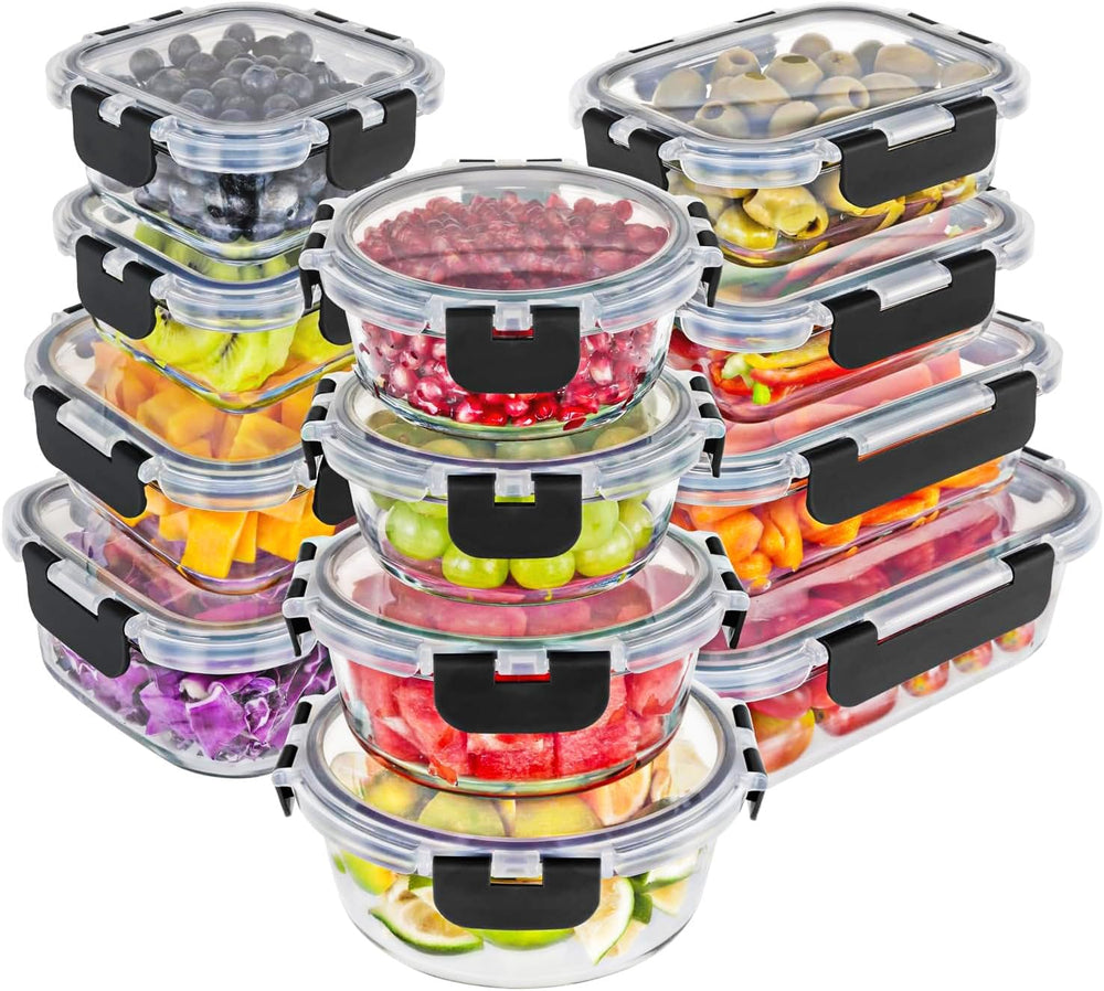 Magic Mill Premium Borosilicate Glass Food Storage Containers with lids Set |...