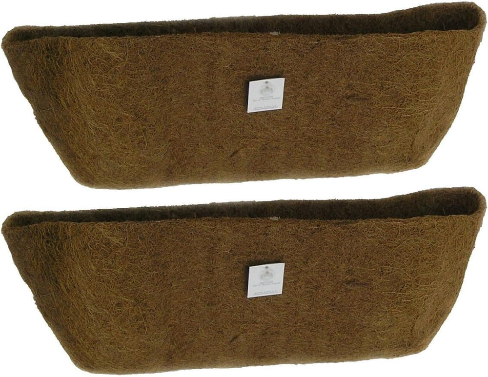 30in Long Molded Coco Fiber Liner for Window Hayrack Planters 30x8x8 2PK