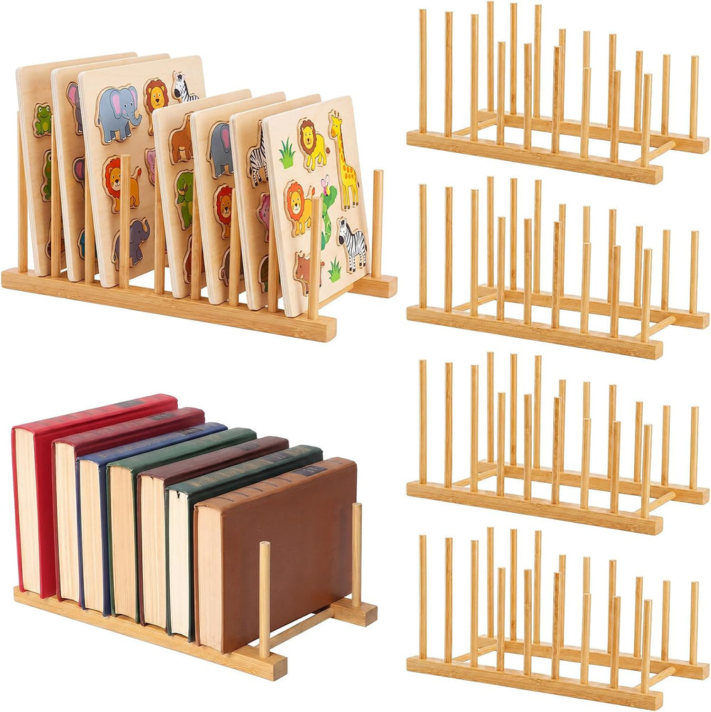 6 Widen Puzzle Rack Organizer, Wooden Jigsaw Display Stand Holder