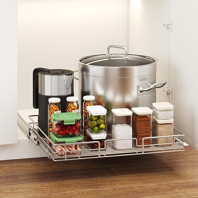LOVMOR Pull Out Cabinet Organizer 31½" W x 21½" D, Kitchen Cabinet ...