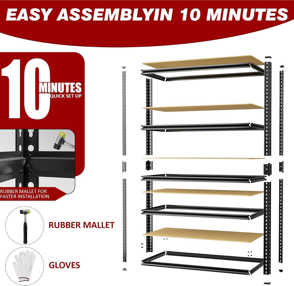 Durstruct Storage Shelves 5 Tier Adjustable Garage Shelving 2400LBS