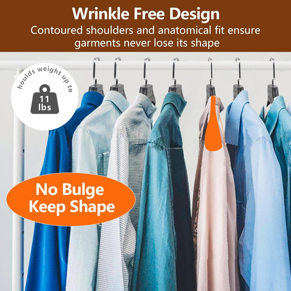 DEDU Suit Hangers for Men 15 Pack, Extra Wide Suit Hanger Non Slip Width 17.7...