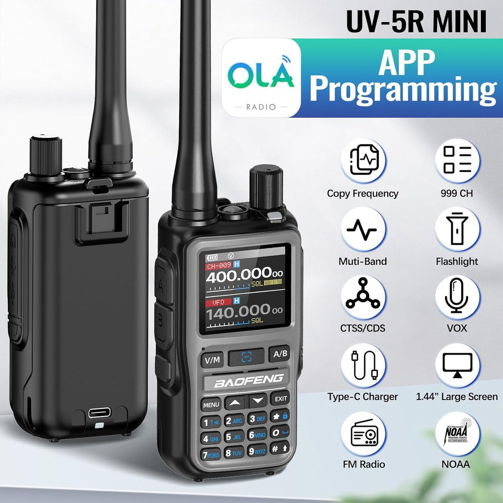 Baofeng Radio UV-5R Mini Ham Radio Long Range Two Way Radio NOAA Weather Radi...