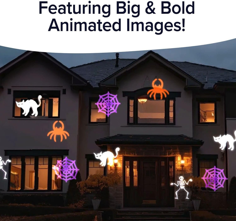 Star Shower Slide Show Halloween LED Projector, 6 Slides, Full-Color