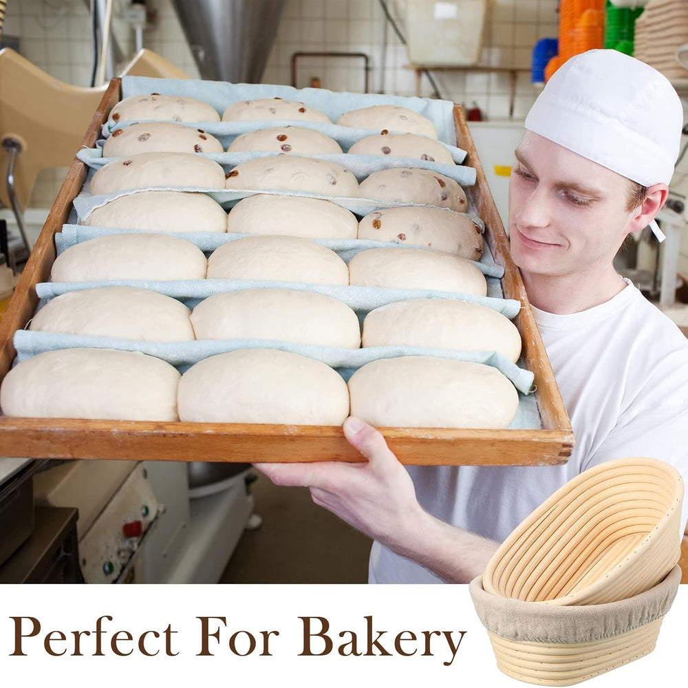 Eboot 4 Pack Bread Proofing Basket, 8 Inch Oval Banneton with Liner