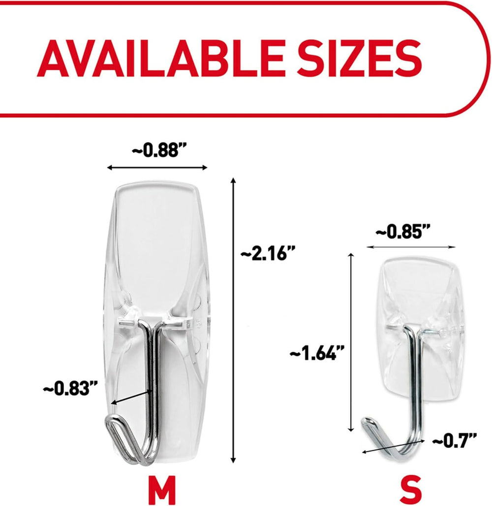 Command Clear Medium Wire Toggle Hooks, 20 Hooks and 24 Strips, Holds Up to 2...