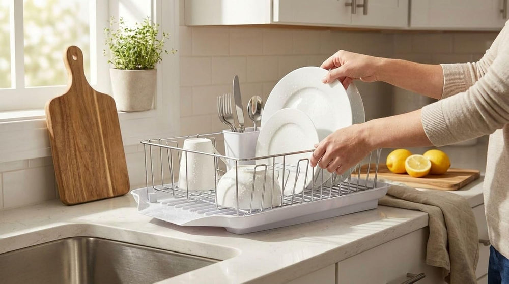 Farberware Classic Large Rust Resistant Full Dishrack with Removable 3 Compar...