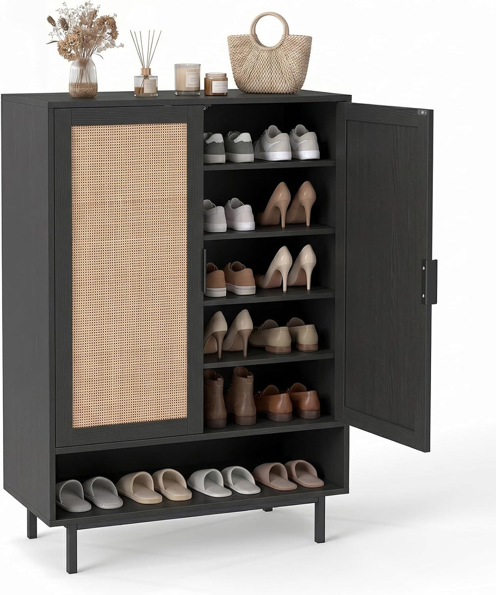 LOKO Shoe Storage Cabinet, Freestanding Hidden Shoe Cabinet (Black)