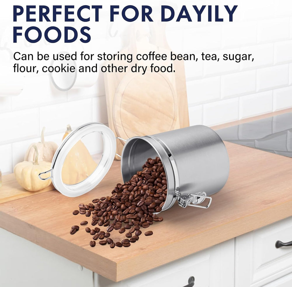 ENLOY 4-Piece Stainless Steel Airtight Food Storage Canister Set with Lid