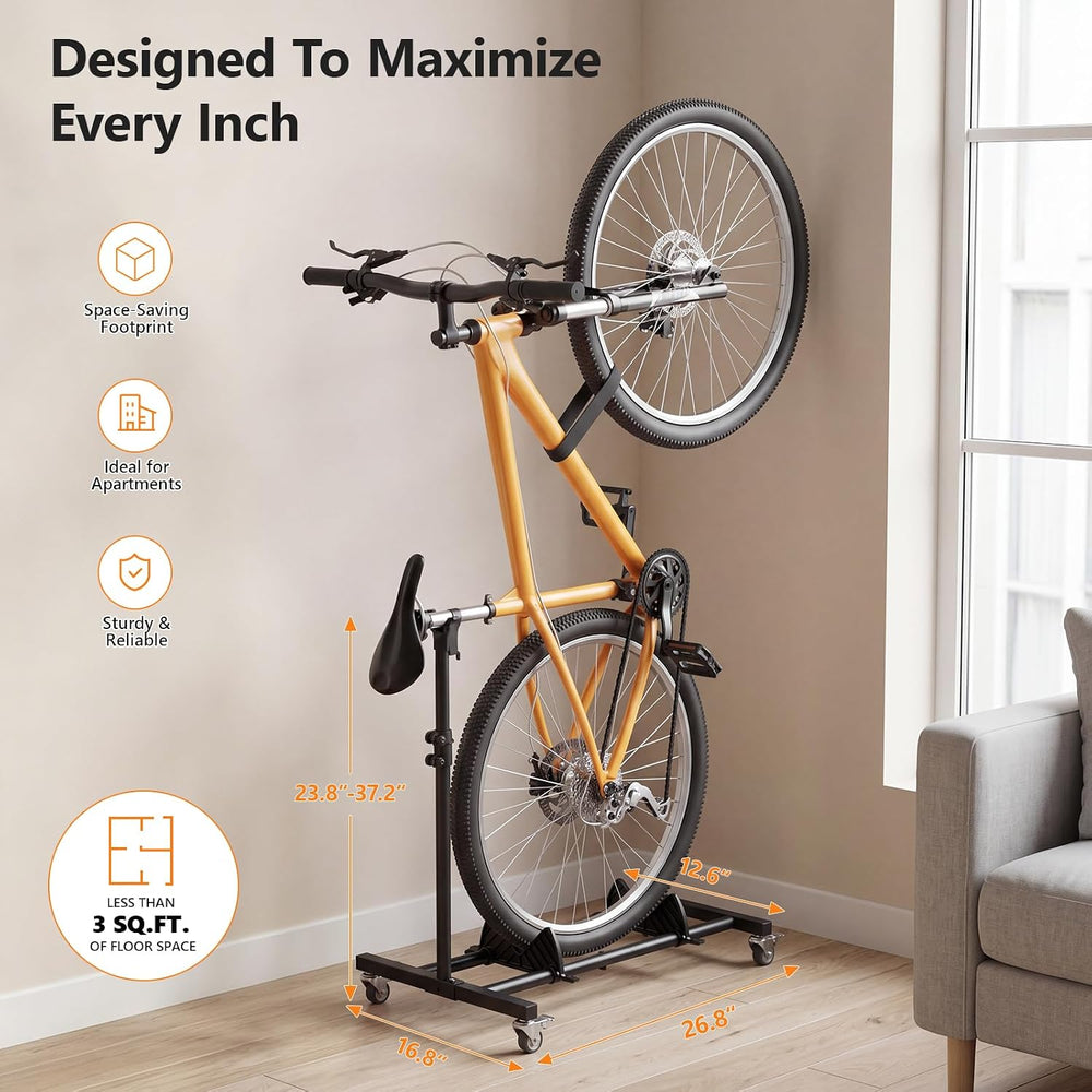 Vertical Bike Stand, (3 Pack) Space Saving Indoor Bicycle Storage Rack with W...