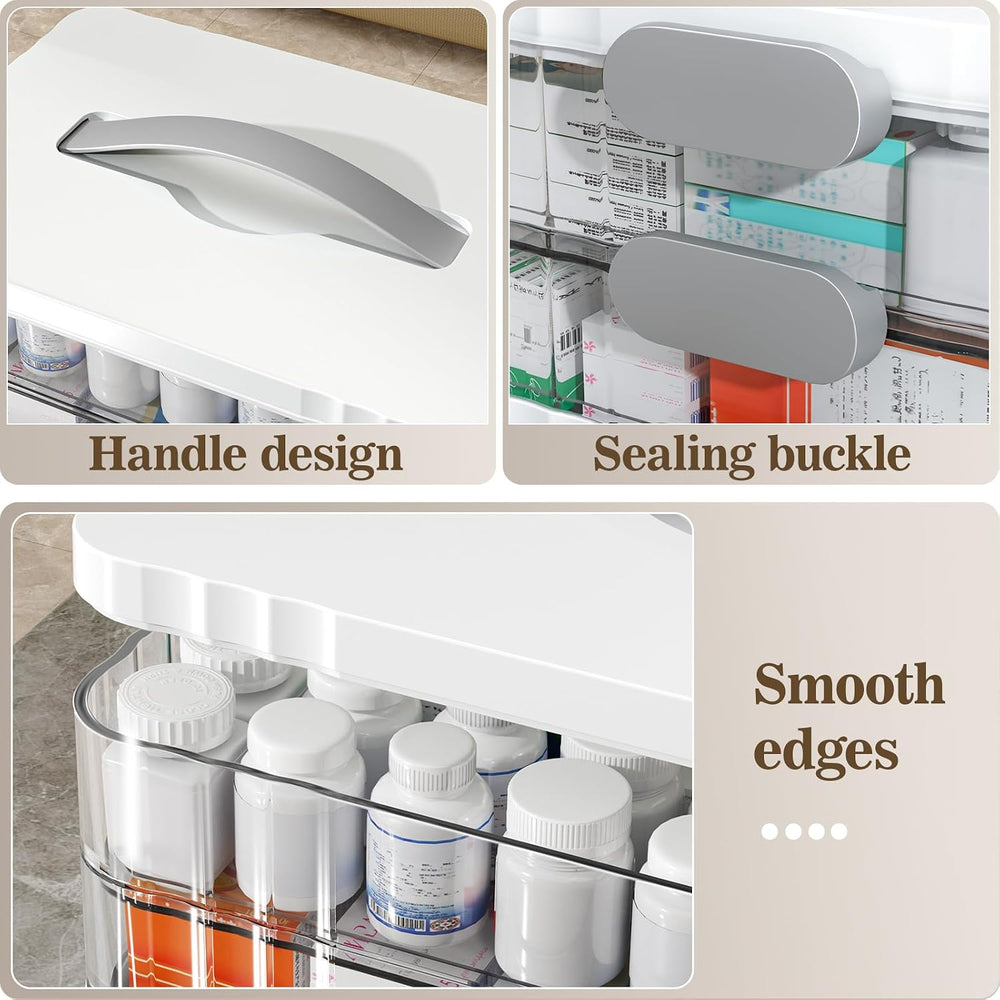 4-Tier Medicine Organizer - Portable Medicine Cabinet with Handle