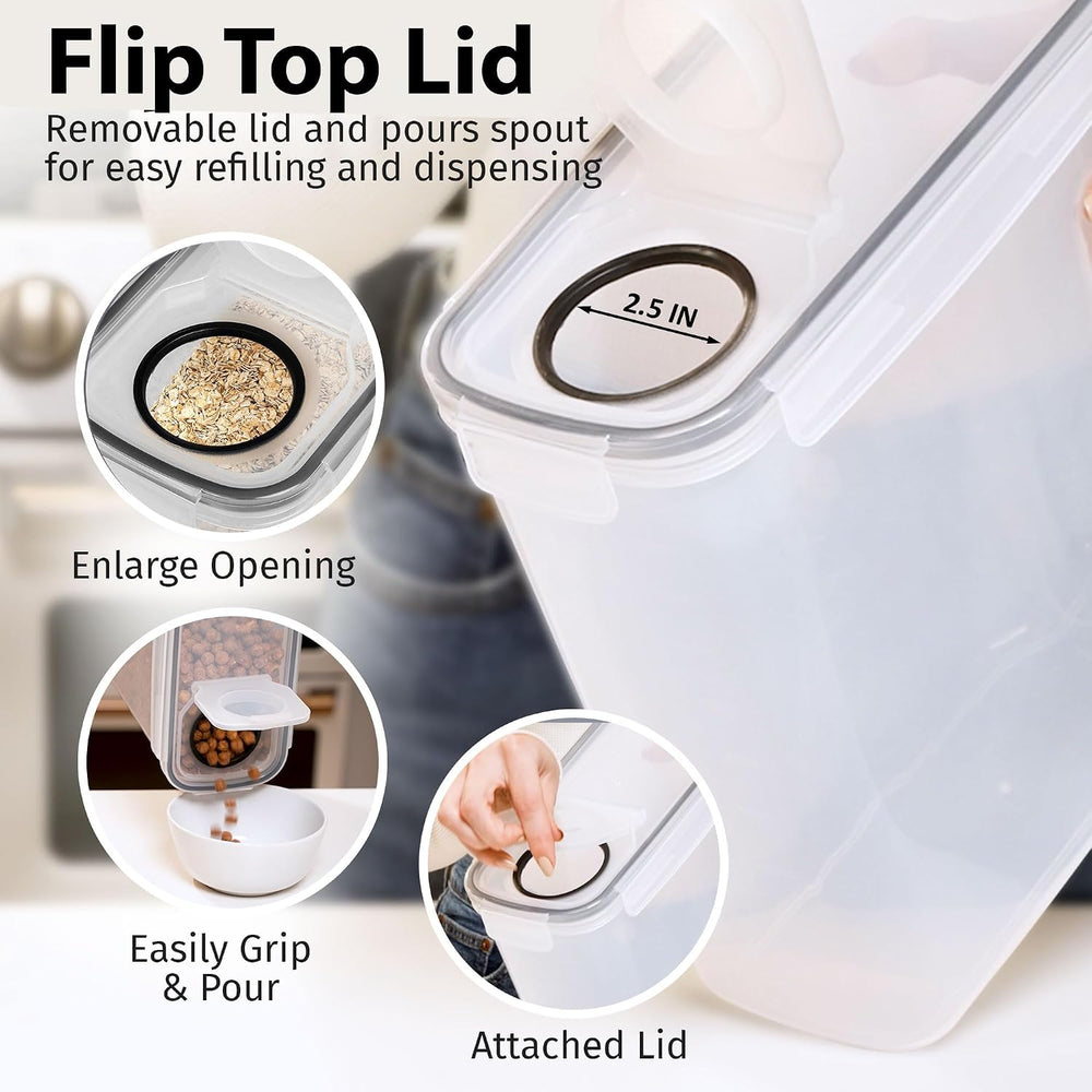 Shazo 2 Pack (6.3L / 213OZ) EXTRA Large Airtight Food Storage Cereal Containe...