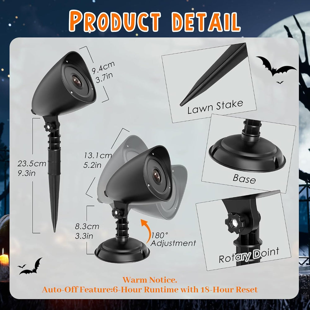 Halloween Projector Lights Outdoor,3D Dynamic Ghost Projector Light