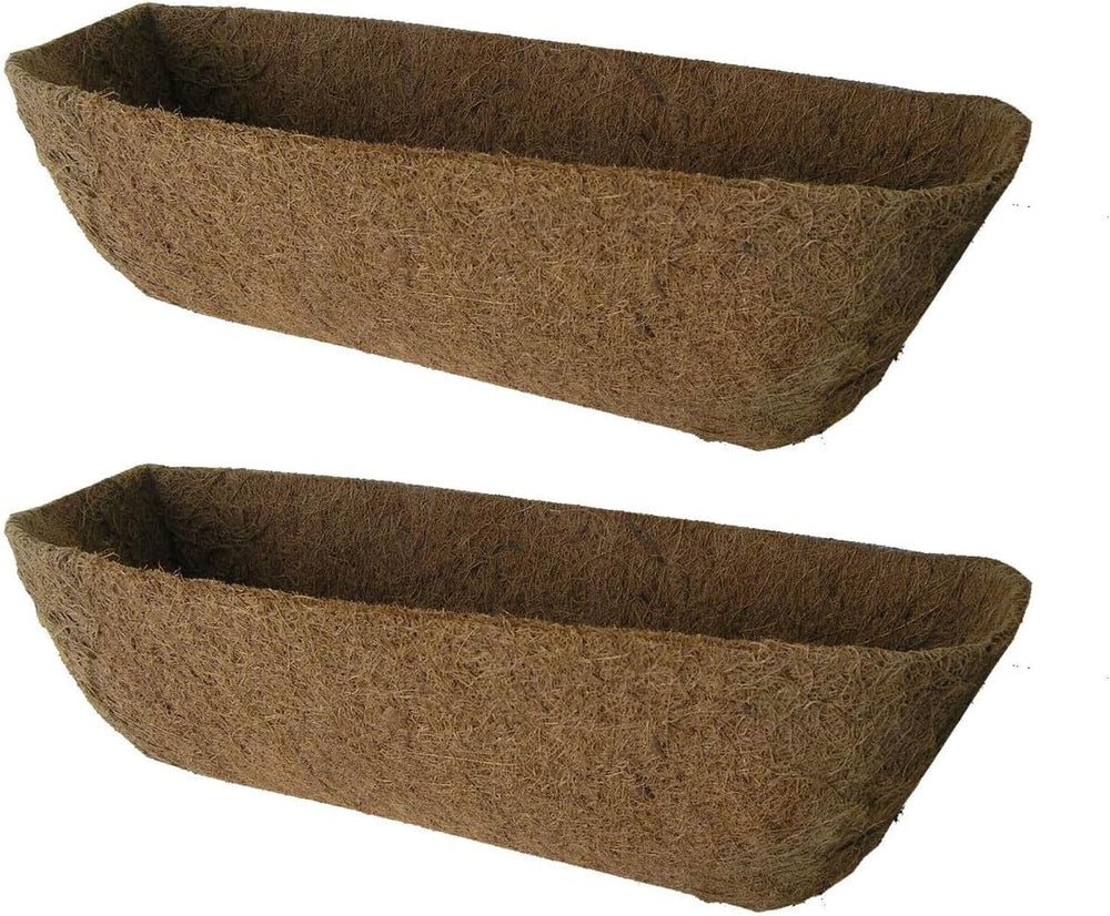 24in Long Molded Coco Fiber Liner for Window Hayrack Planters 24x8x8 2PK