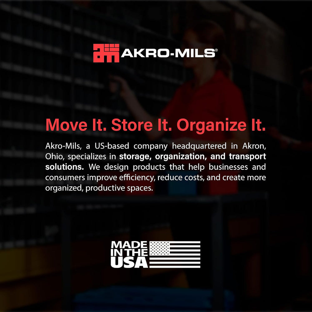 Akro-Mils 30235 AkroBins Plastic Storage Bins, 11"x11"x5", Bla...