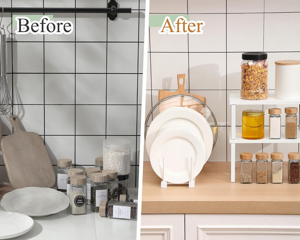 4 Pcs Kitchen Organizer Accessories Set for Cabinet, White, 11.8 x 7.9''