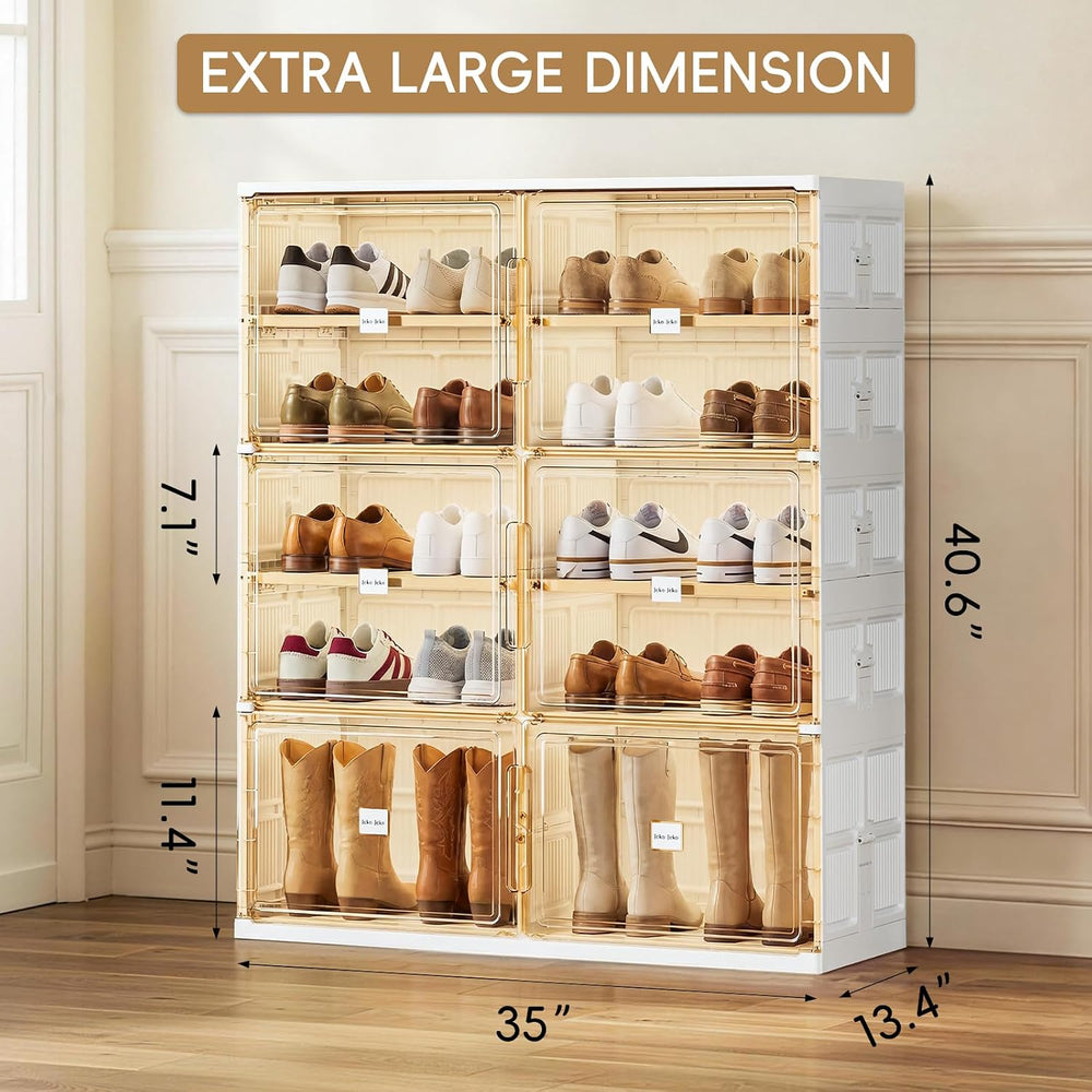 JEKO&JEKO 5 Tiers Foldable Boot and Shoe Storage Rack Cabinet for Closet ...