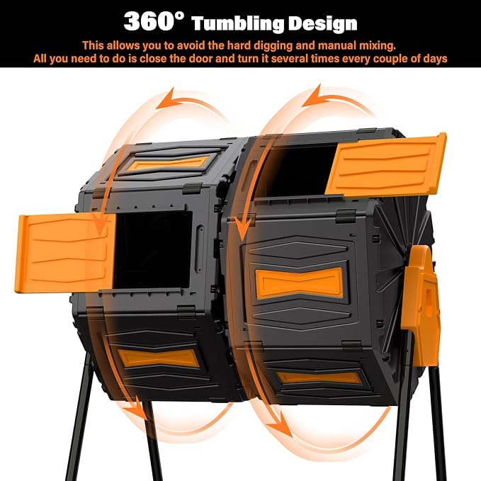 Compost Tumbler, Easy Assemble & Efficient Outdoor Compost Bin, 45 Gallon...
