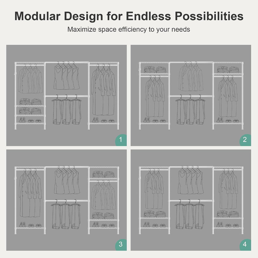 SEMHOR E06 Expandable Heavy Duty Clothes Rack for Reach-in Closet